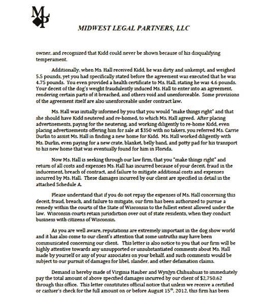 Page 2 of the attorney letter