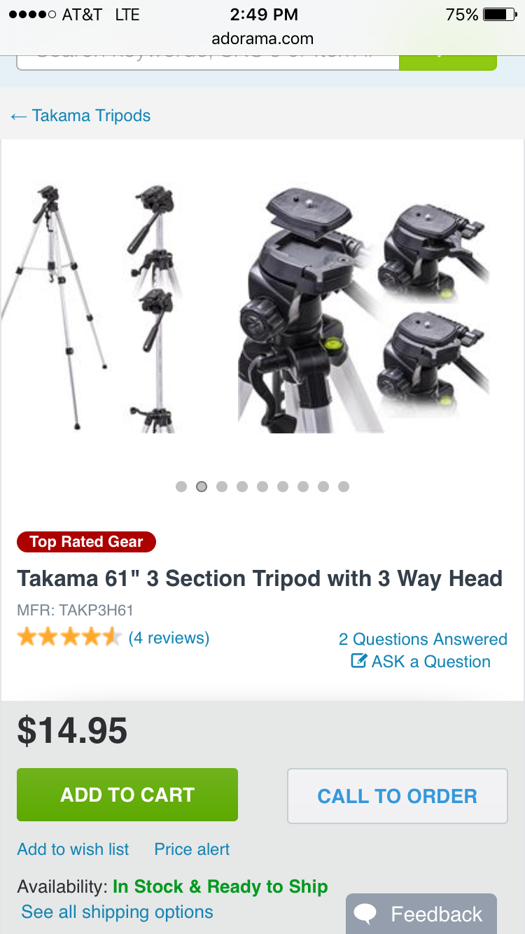 tripod on-line retail