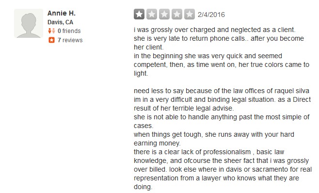 yelp fake reviews raquel silva