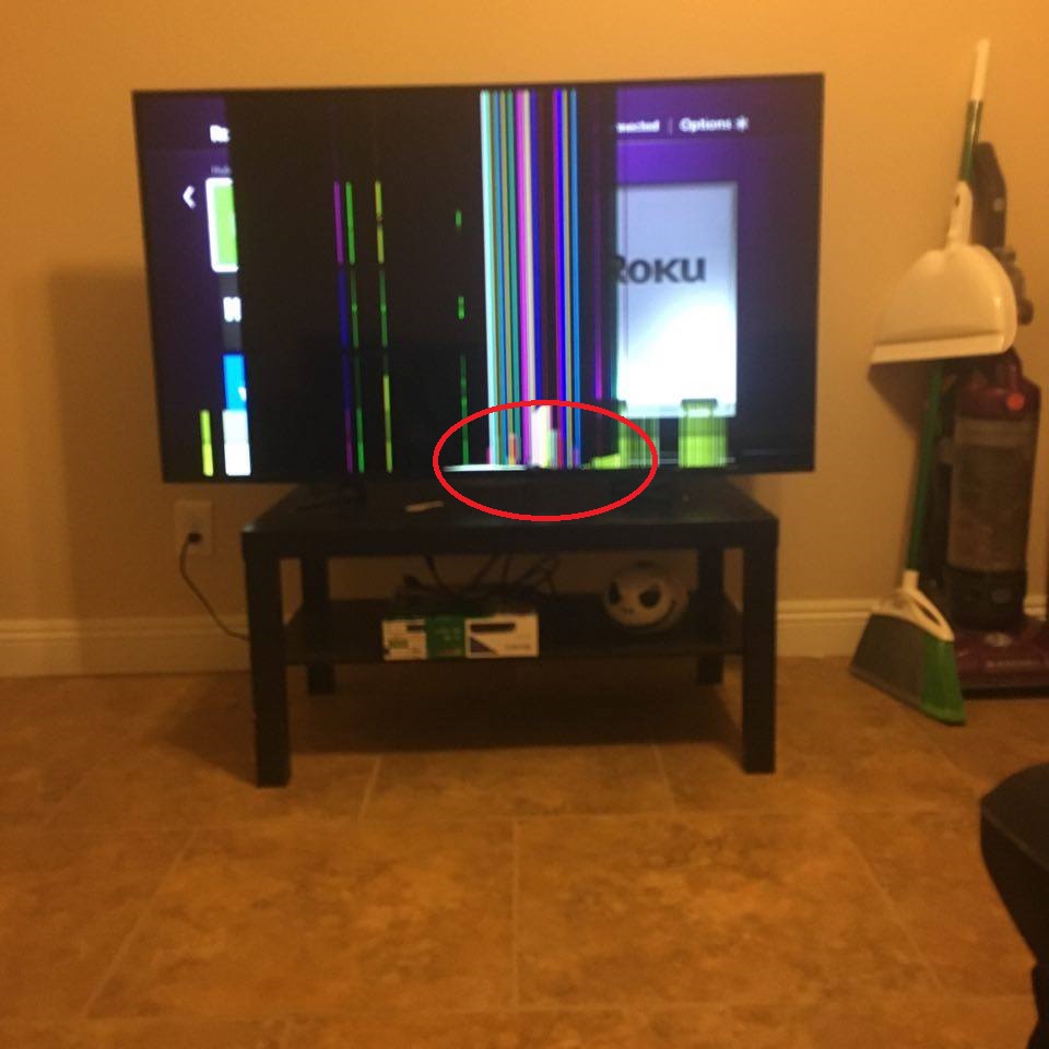 Damaged TV