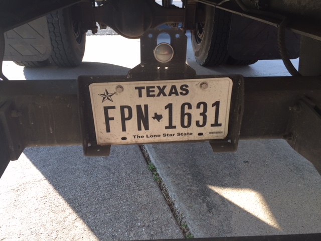 Delivery truck plate