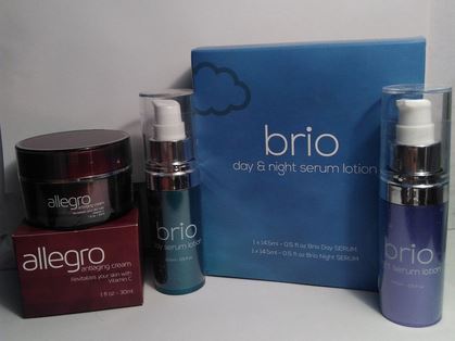 Allegro Anti-Aging Cream and Brio Anti-Wrinkle Day and Night Serum Lotion Set