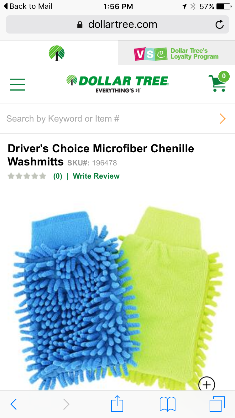 I am assuming Joe bought this from Dollar Tree, as opposed to Amazon. This shows the cheap wash mitt set on the Dollar Tree website. 