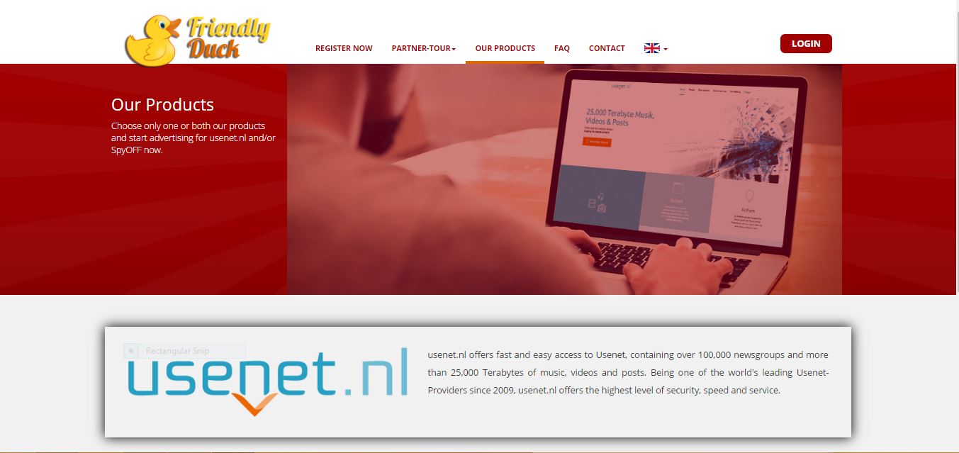 friendly duck affiliate marketing for Usenet.nl