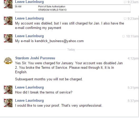 My conversation with the merchant via. Facebook