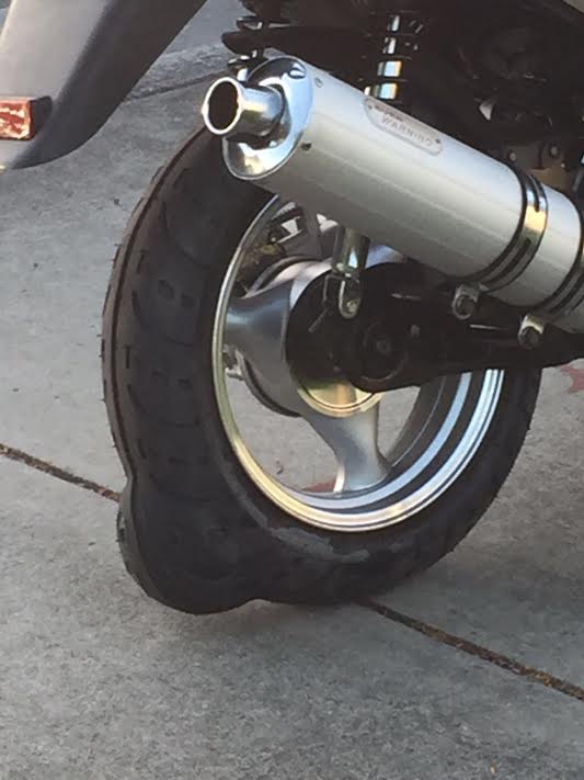 Rear tire on a brand new 150cc