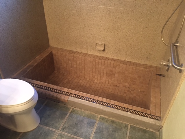Sunken tub, almost completed.
