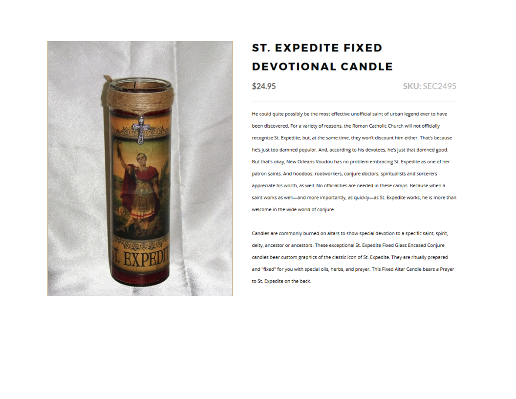 Alvarado's candle