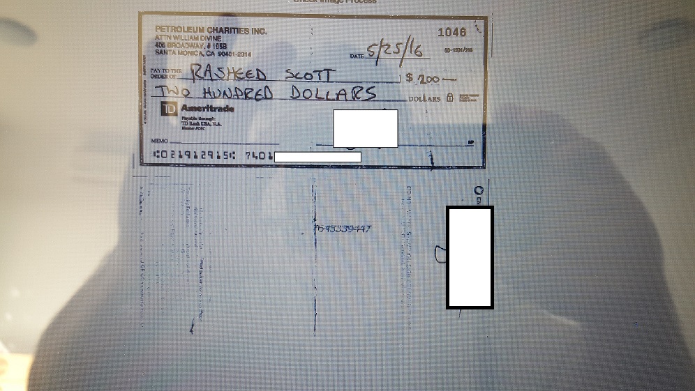 Stolen Check and Check Fraud