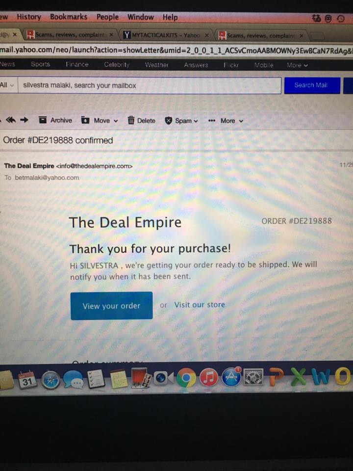 My order with The Deal Empire