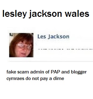 lesley jackson admin of scam group Pagans against Plagiarism and scam blogger on cymraes 