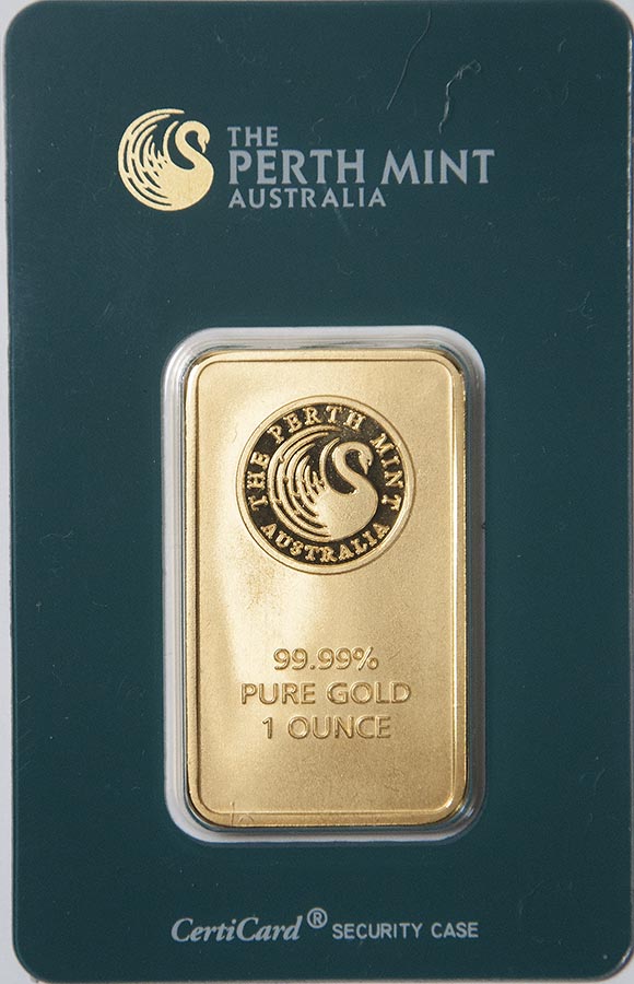 Fake 1 oz Perth Mint Gold bar Cliff Brinson sells on ebay. It looks genuine but it's actually made of copper and worthless. 