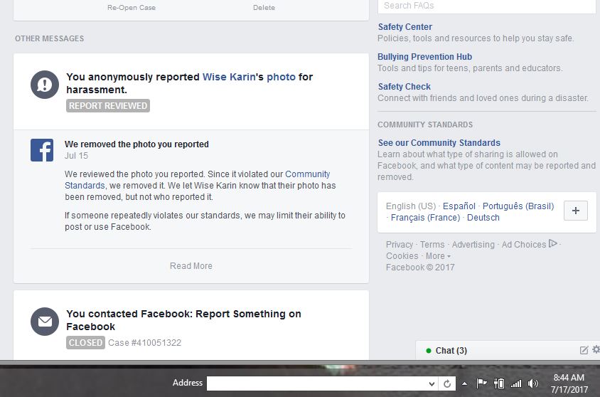 Karin Wise harassment on myself , many face book violations for this conduct
