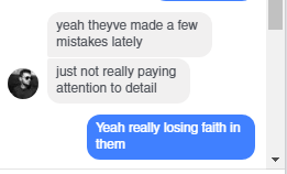 facebook conversation about the company with another friend that used the same comapny