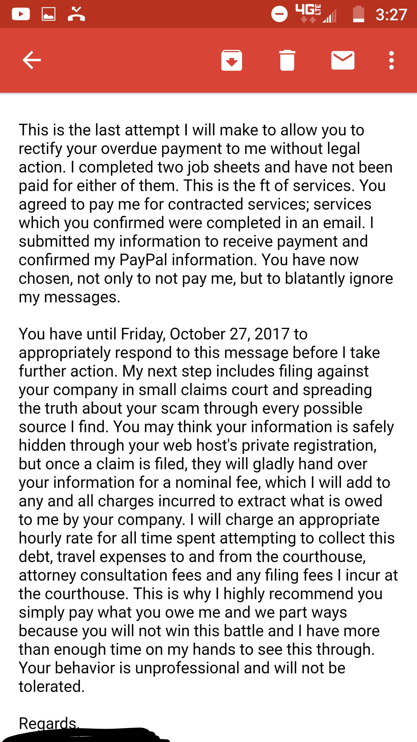 My last email to MSOJ, for those of you who haven't been paid and need a few pointers on what it takes to get your money out of them, or for those that are curious about the company, understand that t