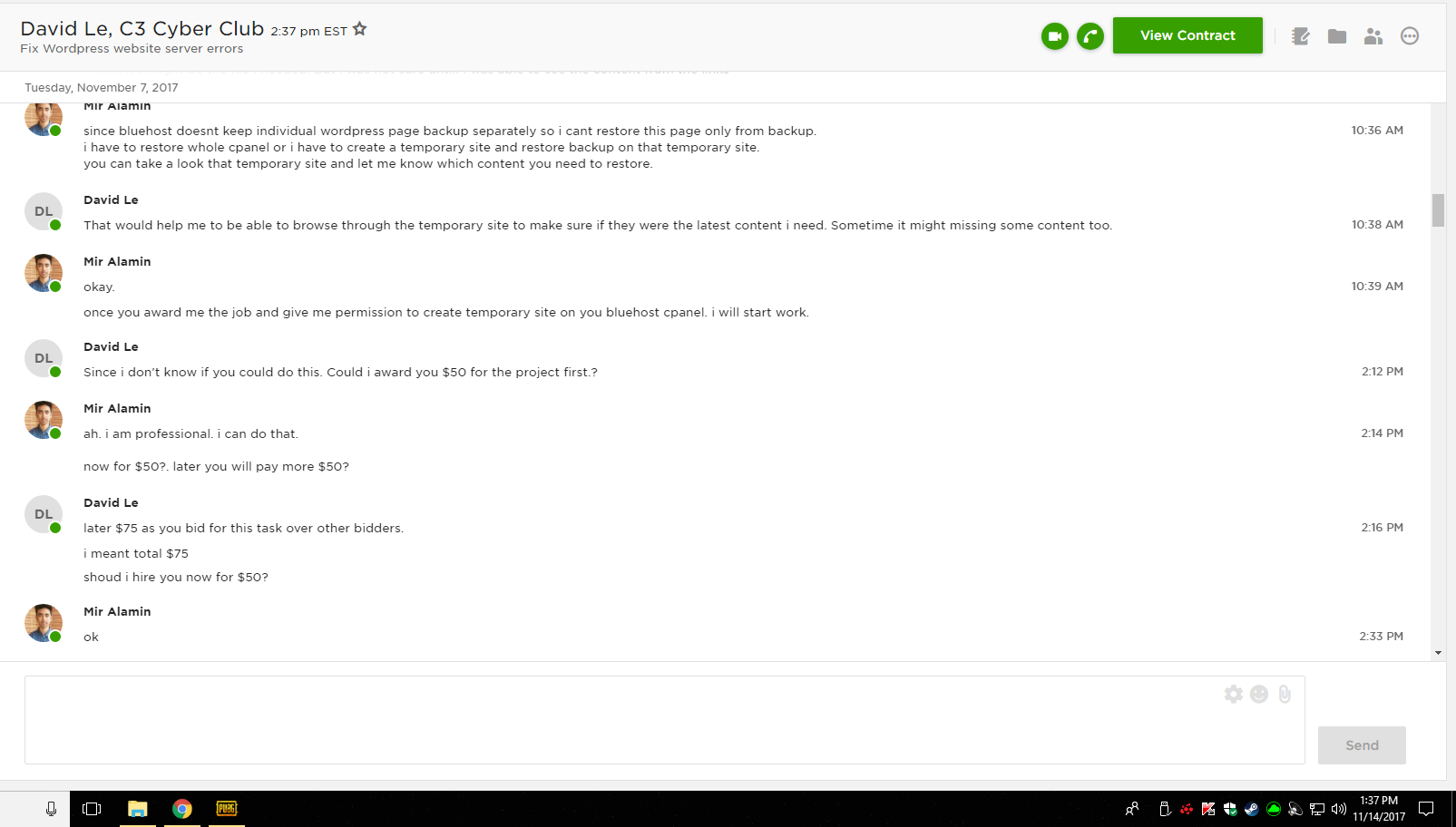 conversation with david lee on upwork.PNG