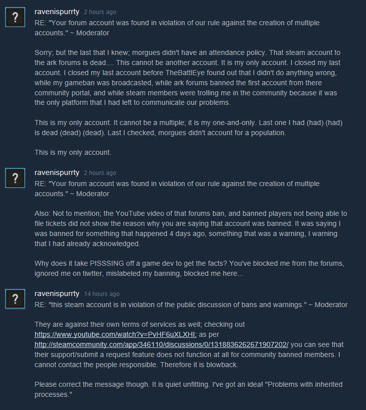 My Response to Steam Discussions and Ark Forums