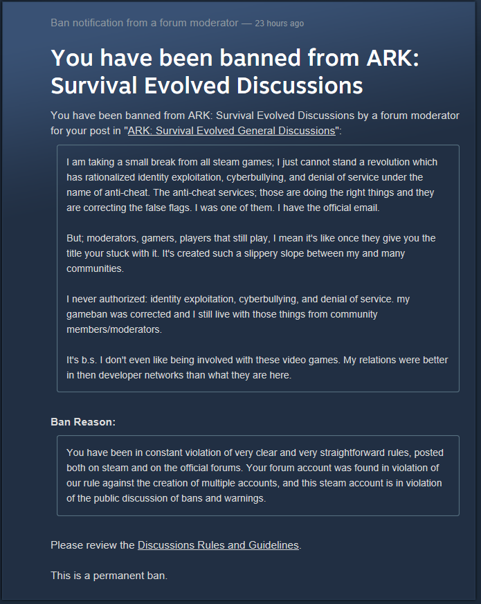 Steam Discussions Banning + Banning Reasons