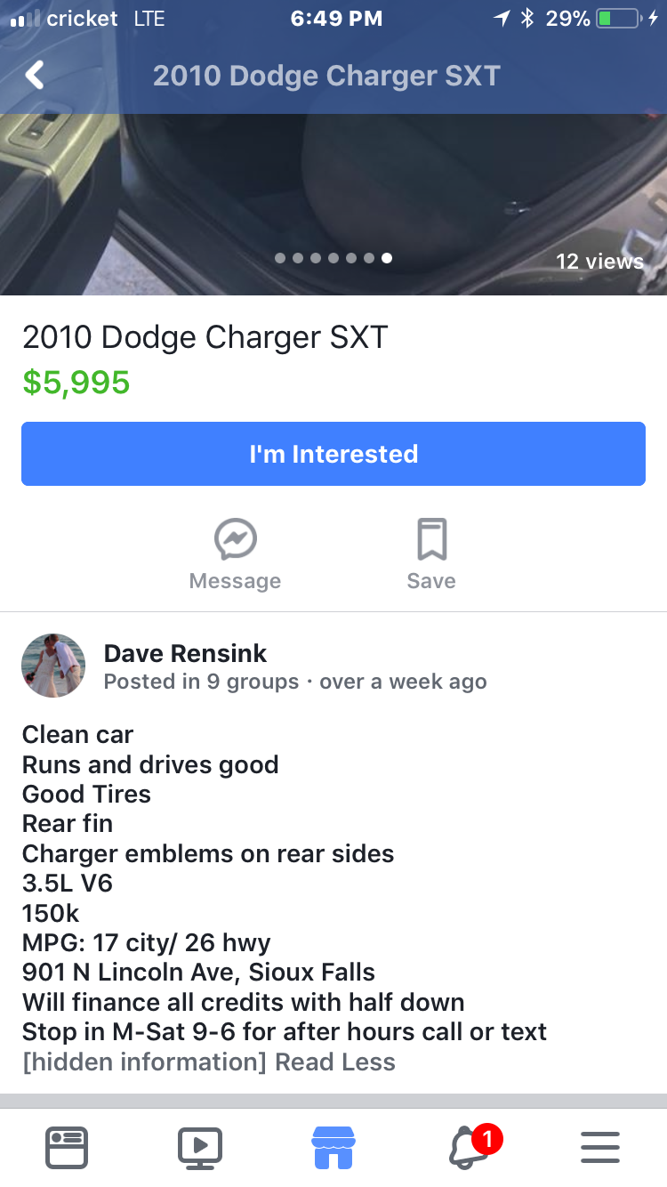 Same car advertised - listing a different price