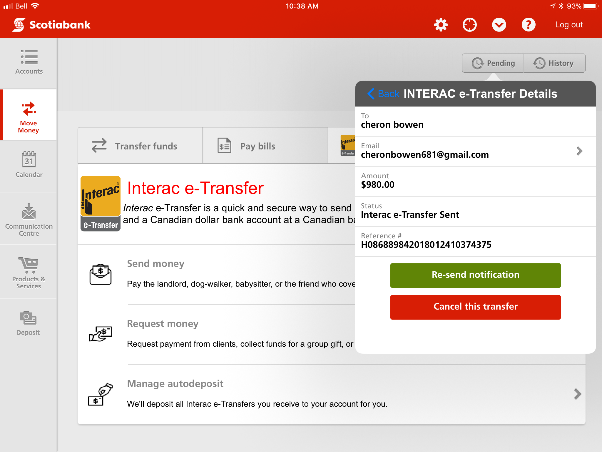 Interac etransfer