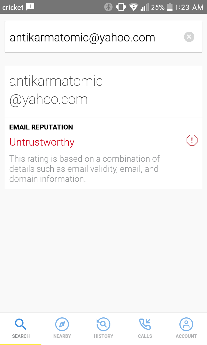 Untrusted E-Mail address.