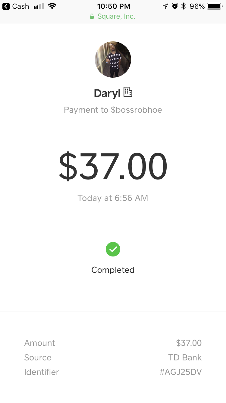 His cash app he made me use 