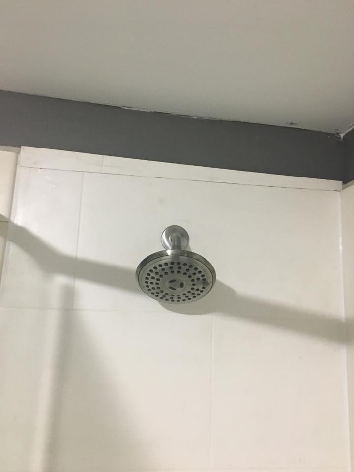 shower put in lopsided