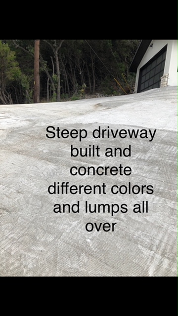 Driveway steepness and discoloration