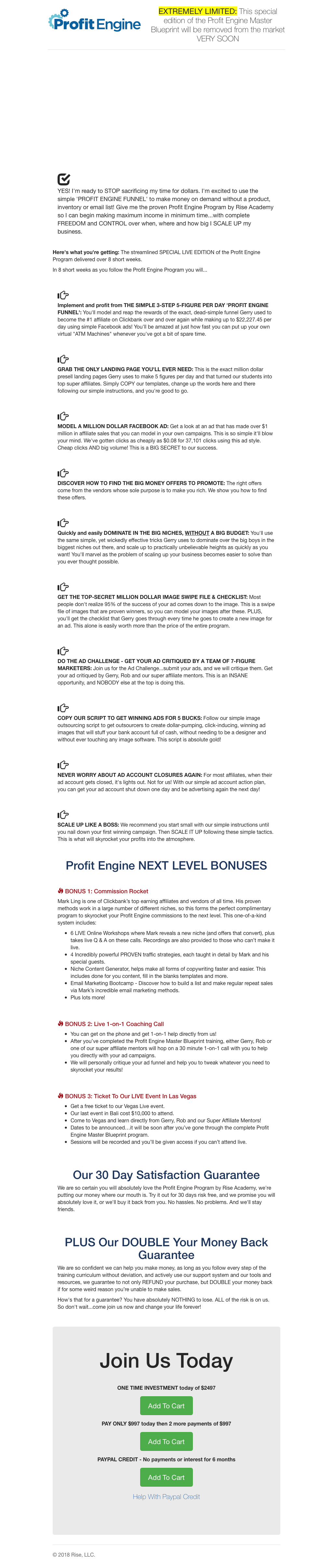 Profit Engine Sales Letter