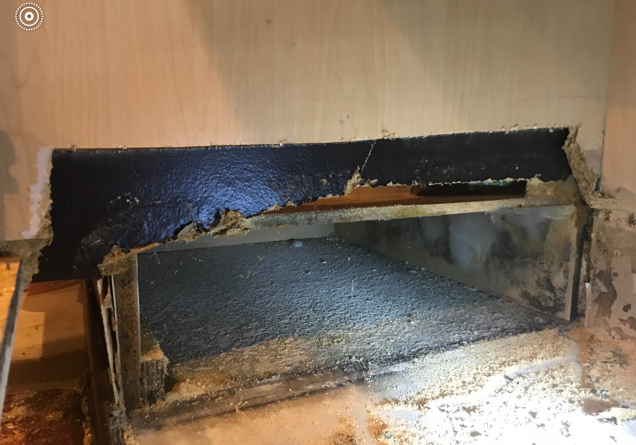 Mold under sink from leaking water filter system