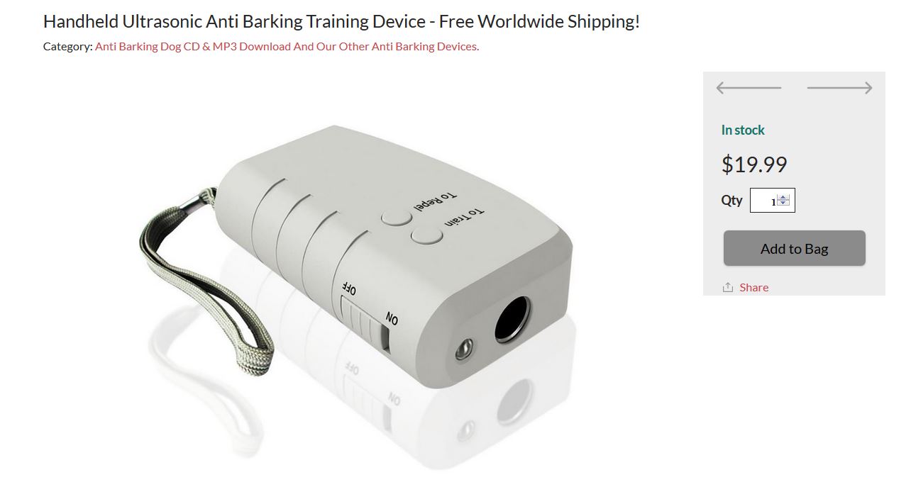 Device pictured on website