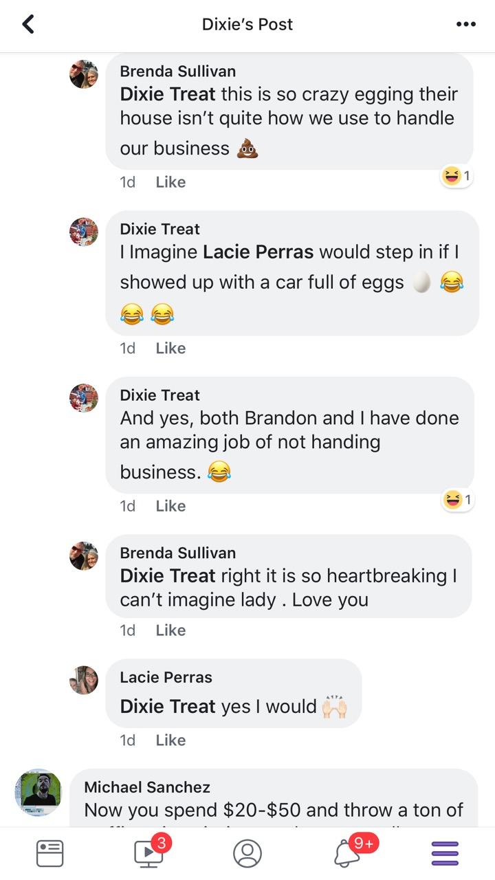 Facebook thread led by Dixie