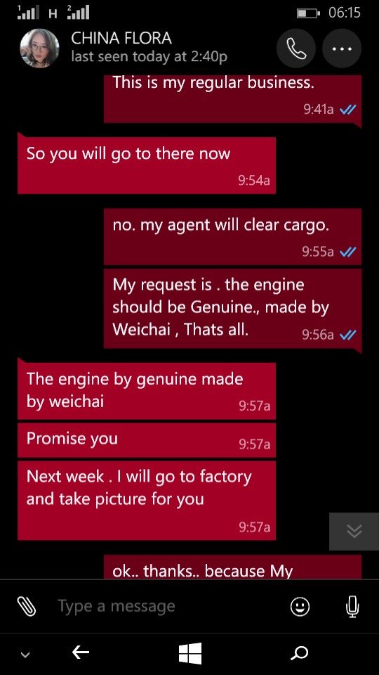 they promised me to supply Genuine Weichai engines