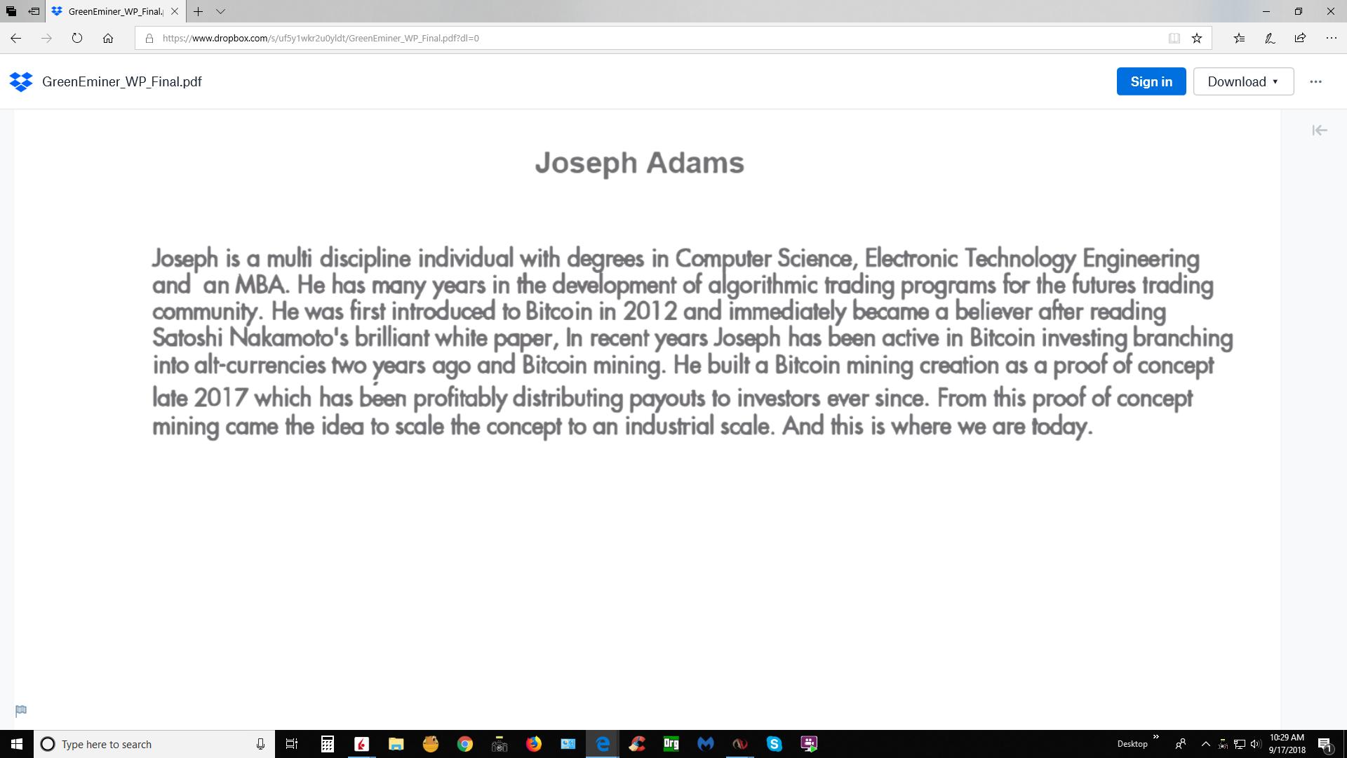 Joseph Adams Bio