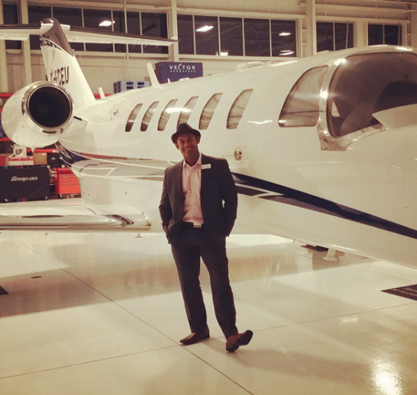 Ali Ghani front of his favourite private jet