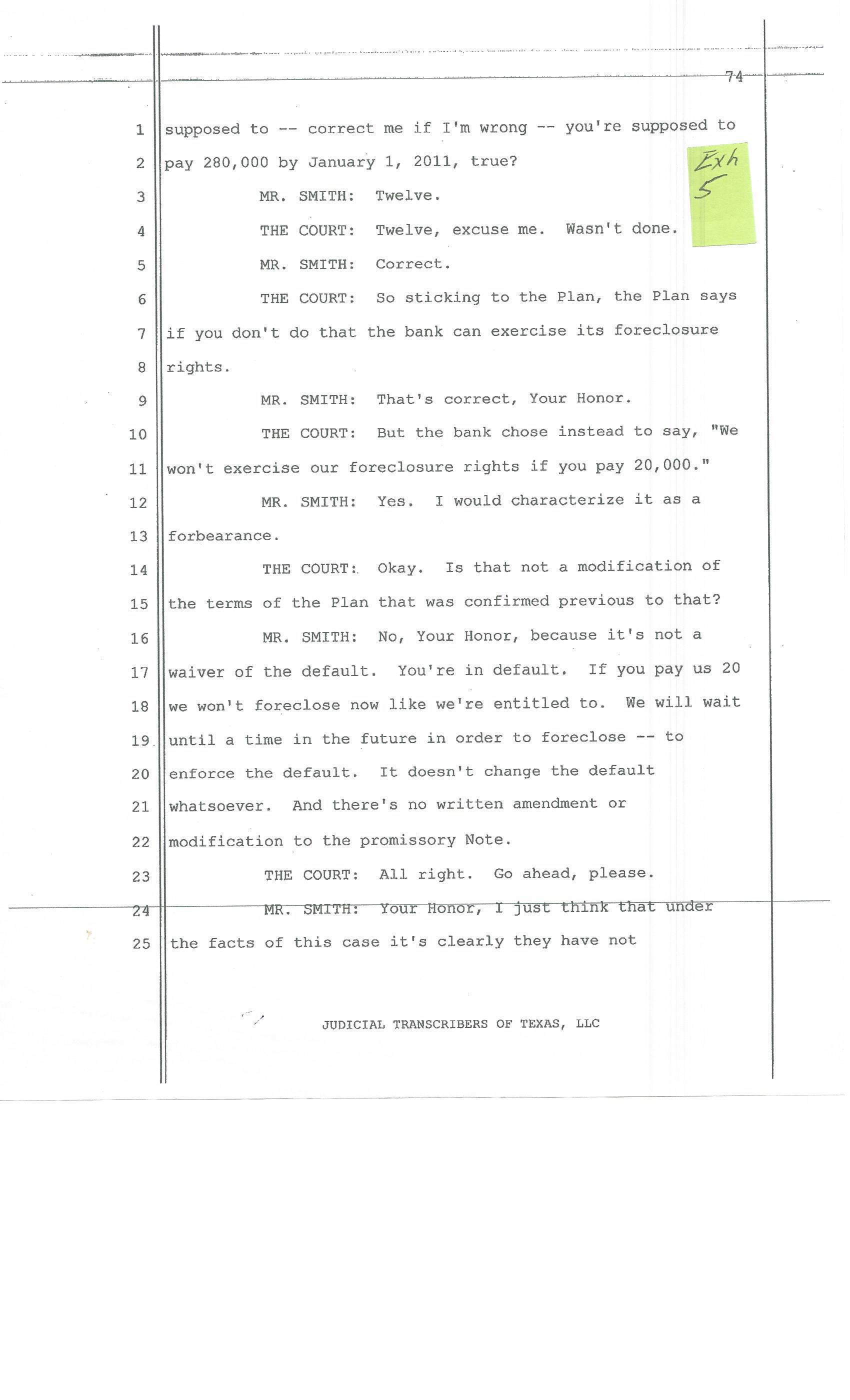 David Smith testimony page 74