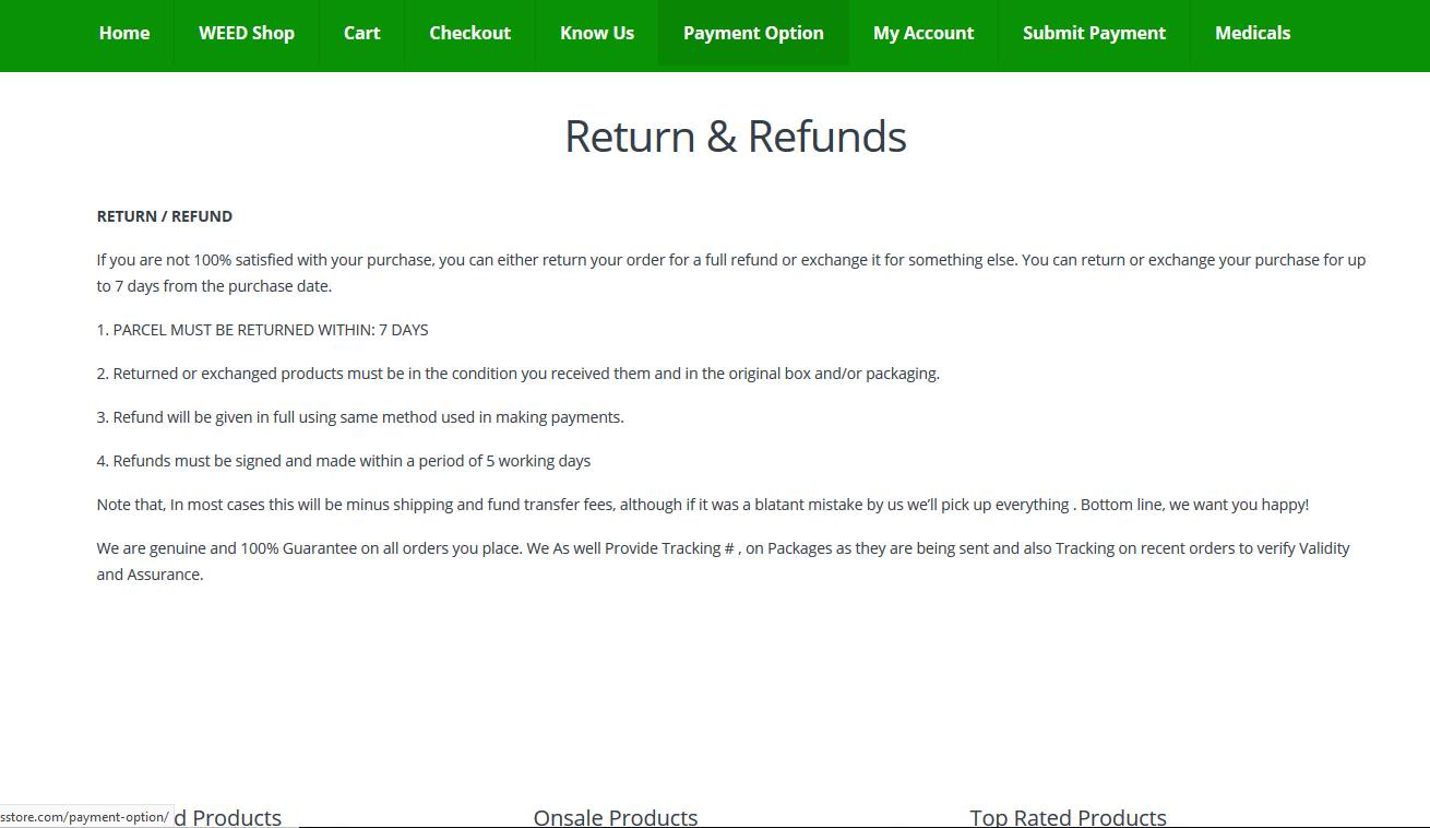 False refund information