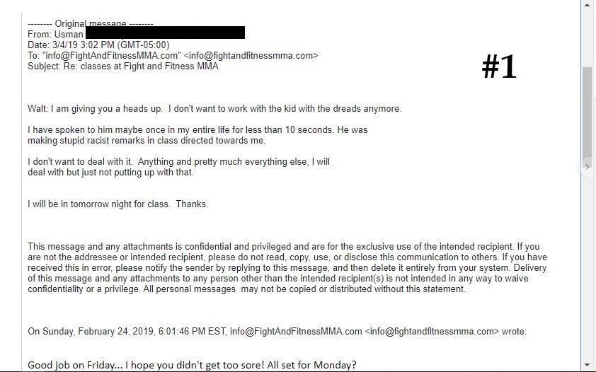 Emails numbered to respond to review