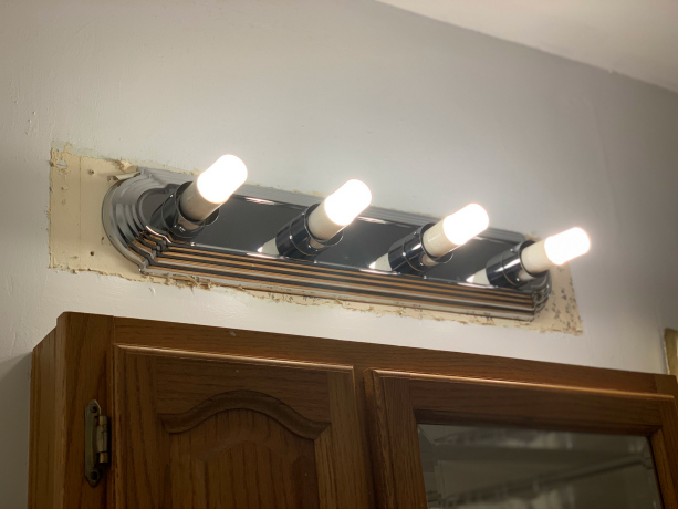 New Bathroom Light Fixture: Hack Job