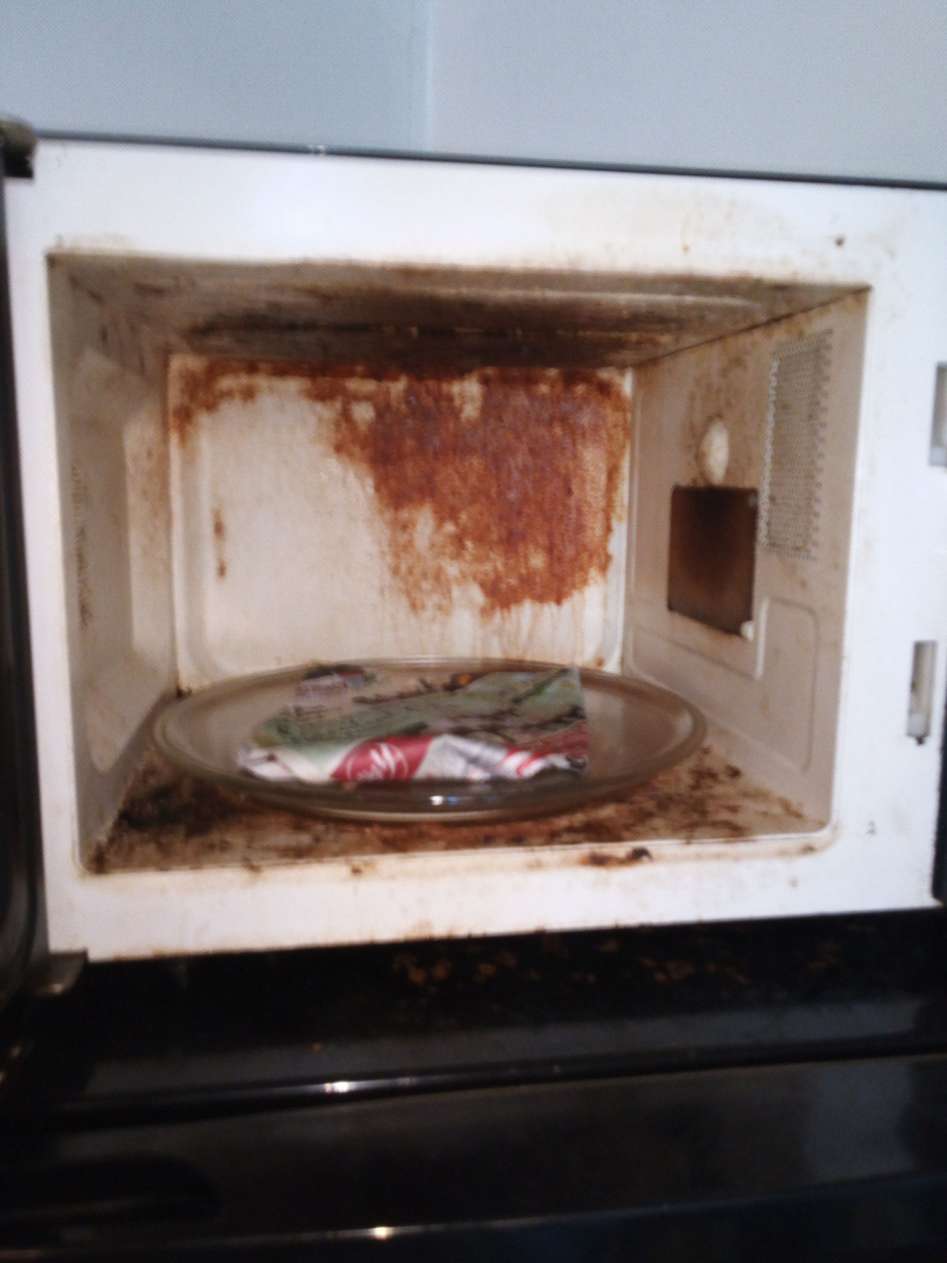 His microwave left behind