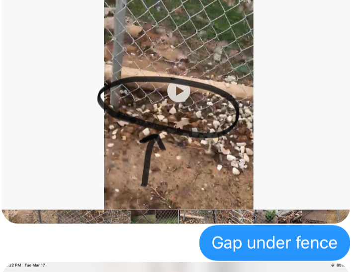 Gap under fence