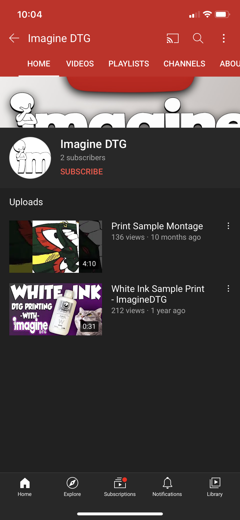 Scammer YouTube page