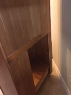 Back panel missing from china cabinet