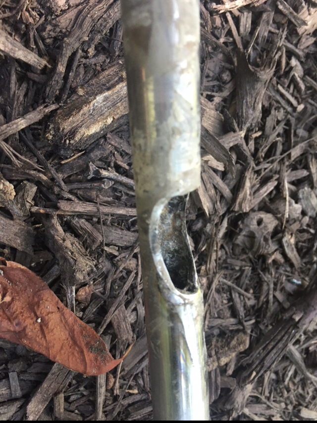 Chunk of metal missing from shaft