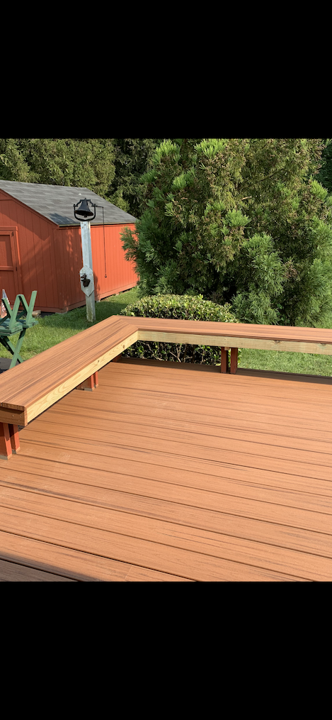 2x4's exposed around left side of deck