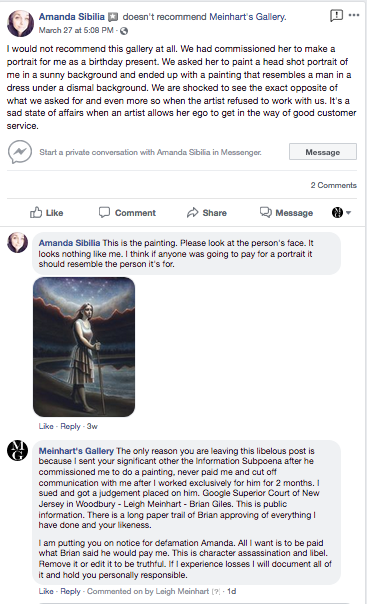 Libel by Amanda.Even admits painting not paid for.