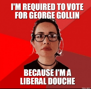George Gollin--liberal douche
