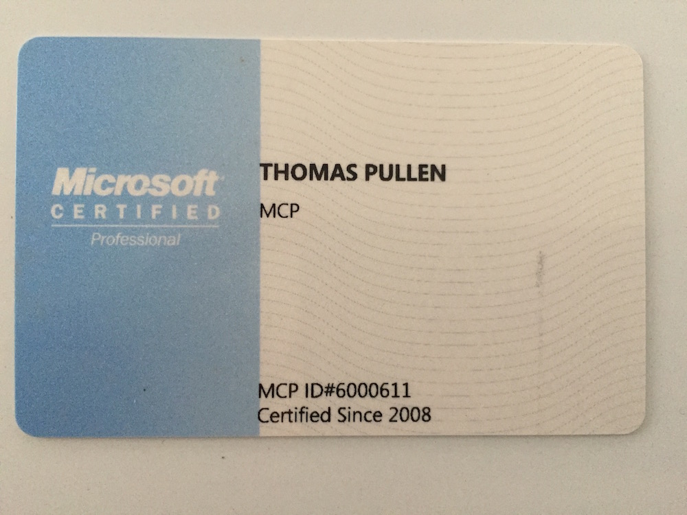 Microsoft Certified Professional.