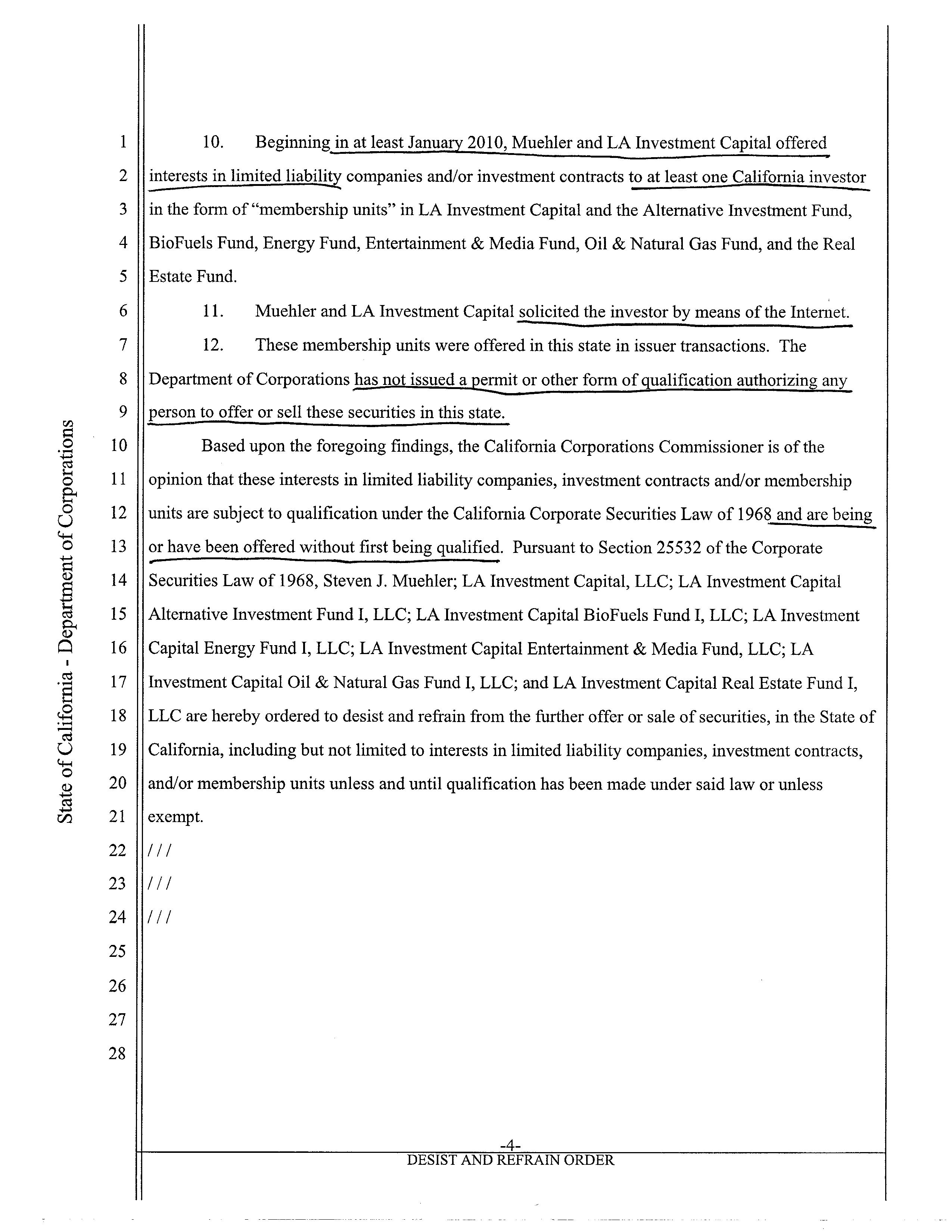 CA Dept of Corporations Desist and Refrain Order - Steven Muehl_Page_4