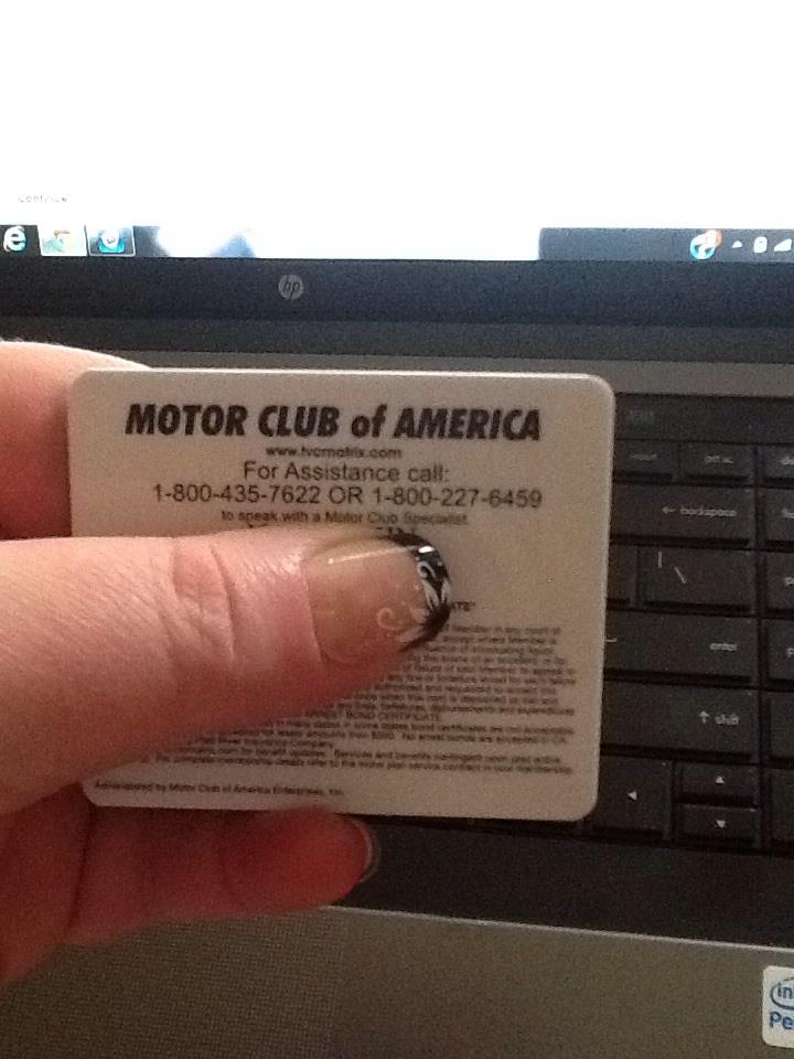 My MCA card WITH the phone numbers for 24/7 assistance